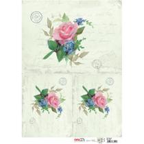 Papel para Decoupage OPAPEL 30x45 - Flor Rosa IV Papel para Decoupage OPAPEL 30x45 - Flor Rosa IV