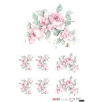 Papel para Decoupage OPAPEL 30x45 - Flor Rosa Vintage Papel para Decoupage OPAPEL 30x45 - Flor Rosa Vintage