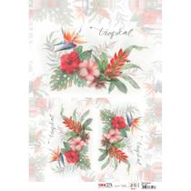 Papel para Decoupage OPAPEL 30x45 - Flores Tropicais