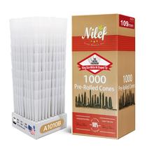 Papel para enrolar Nilef King Size 109 mm branco com filtro W, pacote com 1000 unidades Papel para enrolar Nilef King Size 109 mm branco com filtro W, pacote com 1000 unidades