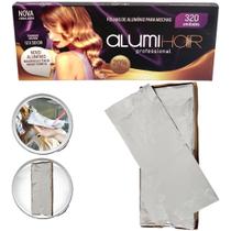 Papel Para Mechas Aluminio 320 Folhas Alumihair 12x30cm - Alumi hair