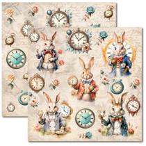 Papel para Scrapbook Arte Fácil Alice 5 - SC-952 Papel para Scrapbook Arte Fácil Alice 5 - SC-952