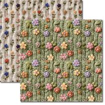 Papel para Scrapbook Arte Fácil Bordado Floral 2 - SC-892 Papel para Scrapbook Arte Fácil Bordado Floral 2 - SC-892