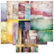 Papel para scrapbook Kammo Vintage 30x30cm 24 folhas 160gsm Papel para scrapbook Kammo Vintage 30x30cm 24 folhas 160gsm