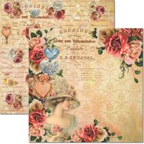 Papel para Scrapbook Sandra Família Arte Fácil Lady 1 - SC-779