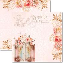 Papel para Scrapbook Sandra Família Arte Fácil Rosê 3 - SC-851 Papel para Scrapbook Sandra Família Arte Fácil Rosê 3 - SC-851