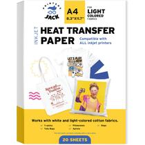 Papel para Transferência Térmica Printers Jack 20 Folhas A4 21 x 30 cm Papel para Transferência Térmica Printers Jack 20 Folhas A4 21 x 30 cm