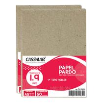 Papel Pardo Tipo Holler para Cartonagem A5 1,9mm 148x210mm 50un Papel Pardo Tipo Holler para Cartonagem A5 1,9mm 148x210mm 50un