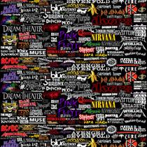 Papel Parede Adesivo Fosco Vinil Bandas Hard Rock Cores 3,05