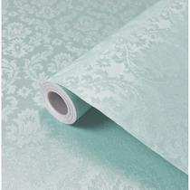 Papel Parede Adesivo Lava Textura Arabesco Azul Tiffany 5M