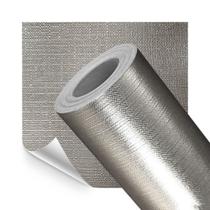 Papel Parede Adesivo Lavavel Metalico Texturizado Prata Old