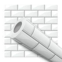 Papel Parede Adesivo Tijolinho Efeito Visual 3D Branco Sala Quarto 1.5m Papel Parede Adesivo Tijolinho Efeito Visual 3D Branco Sala Quarto 1.5m