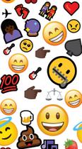 Papel Parede Autocolante Casual Emoticons Emojis Coloridos Internet Redes Sociais Vinil - DPCA242