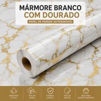 Papel Parede Mármore Dourado 2 e 5 Metros Para Cozinha Impermeável Resistente a Altas Temperatura