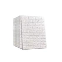 Papel Parede Painel 3d Tijolinho Branco 77x70cm Revestimento Auto Adesivo Em Espuma