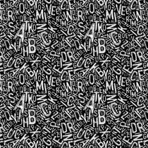 Papel Parede Preto Adesivo Alfabeto Misturado Decorativo