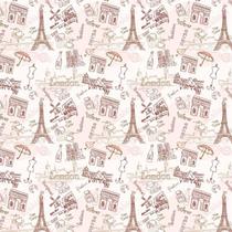 Papel Parede Rosa Claro Paris Café Londres Fashion Adesivo