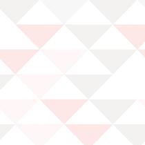 Papel Parede Triangulo Geométrico Rosa Cinza Branco Adesivo