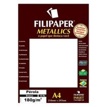 Papel Perolado Branco A4 210x297mm 180g/m² Filipaper 15 Fls