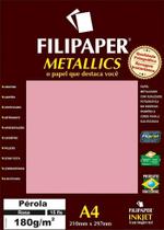 Papel Perolado Rosa A4 210X297Mm 180G/M² Filipaper 15 Folhas