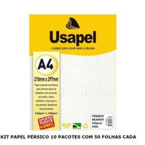Papel pérsico a4 180g com 50 folhas cor branco 10un - usapel