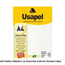 Papel pérsico a4 180g com 50 folhas cor branco 10un - usapel