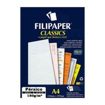 Papel Pérsico Branco A4 210X297Mm 180G/M² Filipaper 50 Fls