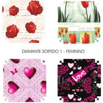 Papel Presente 50X60CM Couche Linha Diamante Feminino 4MOD. - V.M.P.