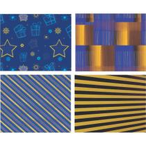 Papel Presente 50X60CM Couché Linha Diamante Masculino 4MOD Pacote com 40 Papel Presente 50X60CM Couché Linha Diamante Masculino 4MOD Pacote com 40