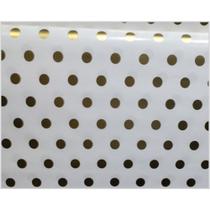 Papel Presente Bobina Couchê 60CM X 100M Bolinhas Ouro