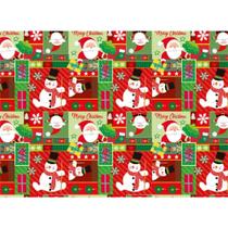 Papel Presente Natal 66 CM X 96 CM Mono Sortido - Pacote com 25