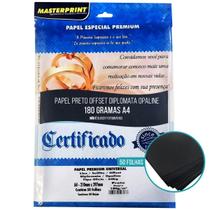 Papel preto diplomata/liso/offset 180g a4 - 50 fls Papel preto diplomata/liso/offset 180g a4 - 50 fls