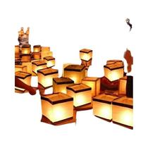 Papel quadrado dourado chinês desejando flutuante água rio vela lanternas lâmpada luz 15cm Papel quadrado dourado chinês desejando flutuante água rio vela lanternas lâmpada luz 15cm