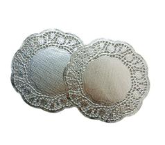 Papel Rendado Doilies 12,5 cm Prata 80und