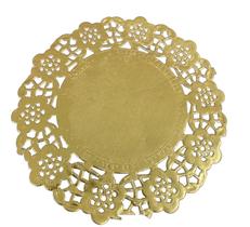 Papel rendado doilies 16,5 cm com 200un dourado