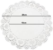 Papel rendado doilies 29 cm c/100 un - branco