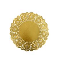 Papel rendado grande doilies 36,5 cm c/40 un dourado