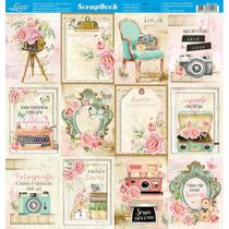 Papel Scrapbook Dupla Face Bons Momentos Cards Floral Sd-1154 30,5x30,5cm Litoarte