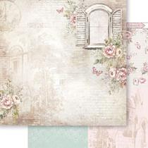 Papel Scrapbook Dupla Face Janela Flores Vintage Kit 5 Un. Sd-1295 30,5x30,5cm Litoarte