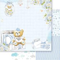 Papel Scrapbook Dupla Face Pacotinho de Amor Menino Urso Kit 5 Un. Sd-1287 30,5x30,5cm Litoarte