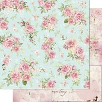 Papel Scrapbook Dupla Face Ramos de Rosas Sd-1177 30,5x30,5cm Litoarte