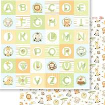Papel Scrapbook Dupla Face Safari Alfabeto Sd-1300 30,5x30,5cm Litoarte