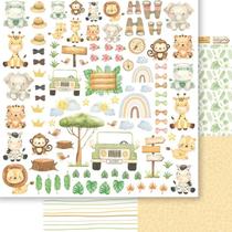 Papel Scrapbook Dupla Face Safari Recorte Sd-1302 30,5x30,5cm Litoarte