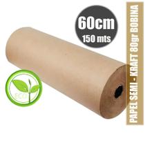 Papel semi kraft 60cm , 150metros, 80gr, papel mix