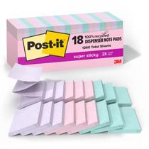 Papel Sticky Notes Post-it 100% reciclado Super Sticky x18