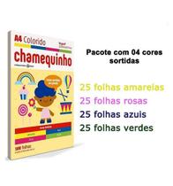 papel sulfite 100 folhas colorido