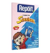 Papel sulfite A-4 Rosa 100 folhas Seninha Report