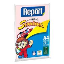 Papel Sulfite A4 75g 210x297mm Senninha Rosa Embalagem Com 100 Folhas Report - Suzano
