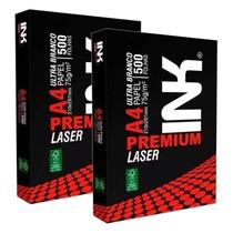 Papel Sulfite A4 75g 500 Folhas Premium Laser Branco 2 Unidades - INK