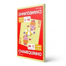 Papel sulfite A4 75g Amarelo 210x297 com 100 folhas - Chamequinho